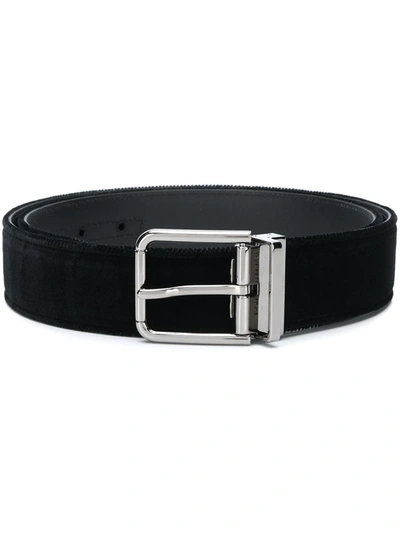 Shop Dolce & Gabbana Buckled Velvet Belt In Black