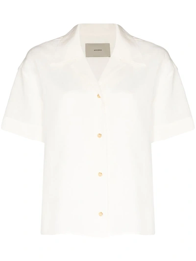 Shop Asceno Prague Linen Shirt In White