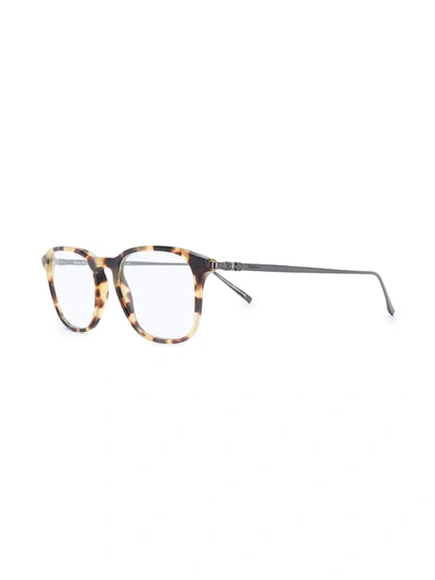 Shop Ferragamo Square Frame Glasses In Brown