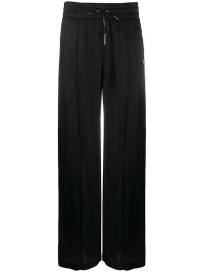 Shop Off-white High-waisted Straight-leg Track Pants In Black