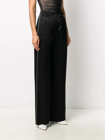 Shop Off-white High-waisted Straight-leg Track Pants In Black