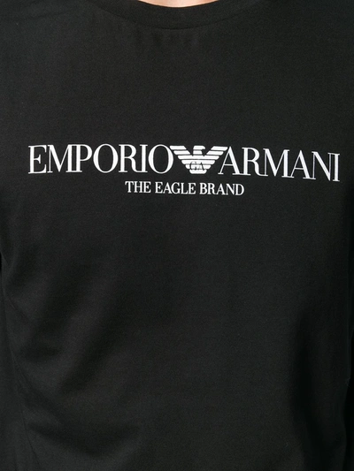 Shop Emporio Armani Logo Print T-shirt In Black