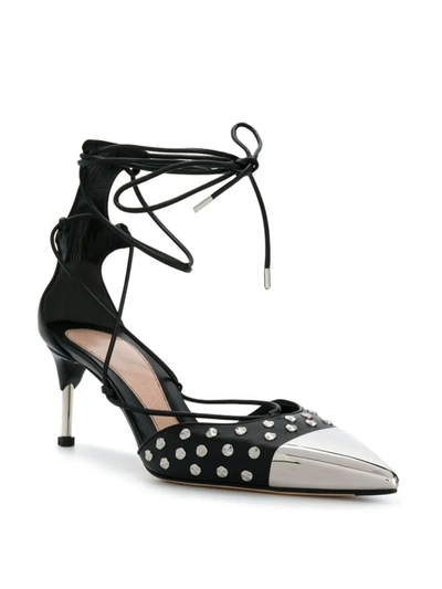 Shop Alexander Mcqueen Self-tie Ankle Sandals In Black