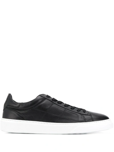 Shop Hogan Low Top Lace Up Sneakers In Black