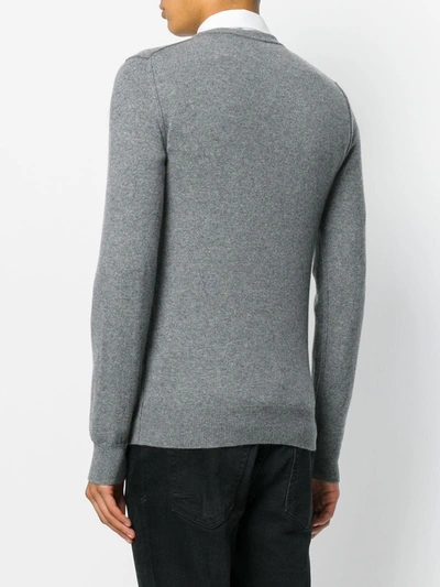Shop Dolce & Gabbana Round Neck Sweater In Grey