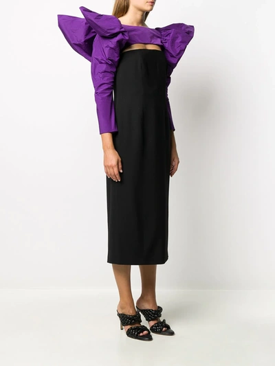 Shop Givenchy Ultra-crop Ruffle Top In Purple
