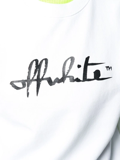 Off-white Script 21 Sweatshirt In White Cotton In White