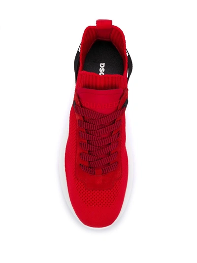 DSQUARED2 拼色运动鞋 - 红色