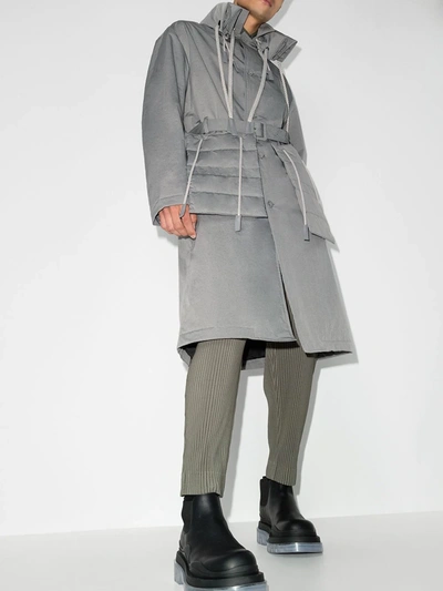 Shop Craig Green Pocket-detail Trench Coat In Grey