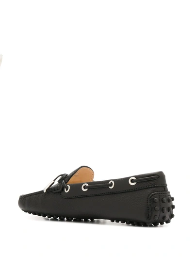 Tod's Pebbled Leather Loafers In Black
