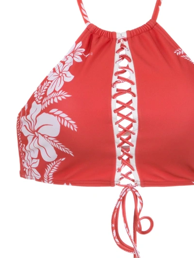 Shop Amir Slama Printed Bikini Set In Red
