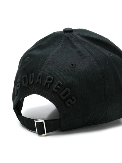 Shop Dsquared2 Embroidered Icon Baseball Cap In Black