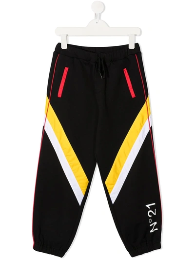 Shop N°21 Colour-block Track Pants In Black