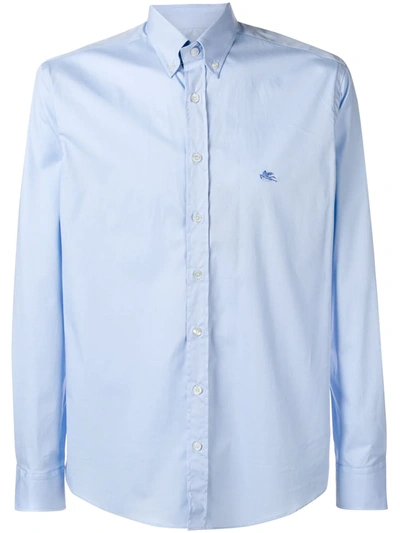 Shop Etro Casual Slim-fit Shirt In Blue