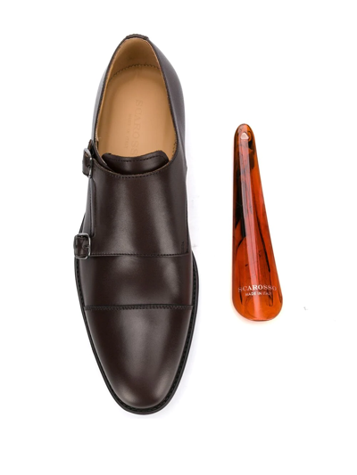 Shop Scarosso Francesco Monk Shoes In Brown