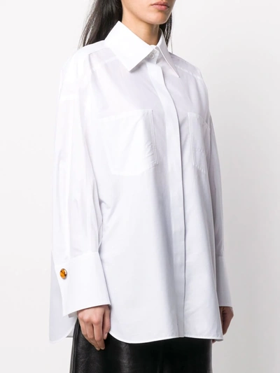 Shop Fendi Cuff-link-detail Button-up Shirt In White