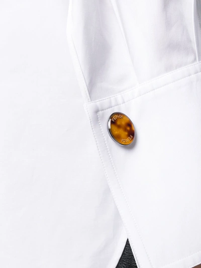 Shop Fendi Cuff-link-detail Button-up Shirt In White