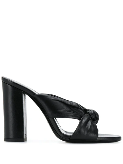 Shop Saint Laurent Knot Detail 110mm Sandal In Black