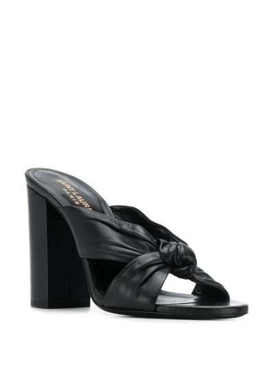 Shop Saint Laurent Knot Detail 110mm Sandal In Black