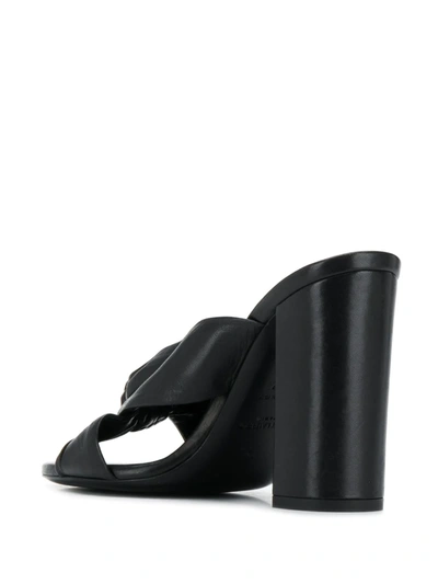 Shop Saint Laurent Knot Detail 110mm Sandal In Black