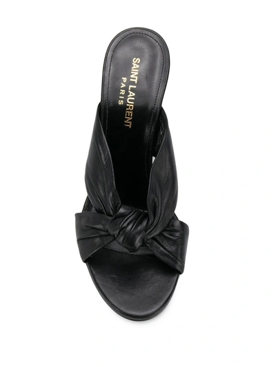 Shop Saint Laurent Knot Detail 110mm Sandal In Black