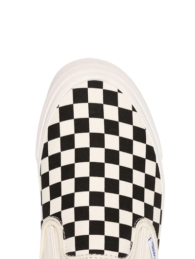 Shop Vans Og Classic Slip-on "checkerboard" Sneakers In Black