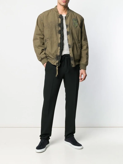 Shop Mr & Mrs Italy Logo Patch Bomber In Green