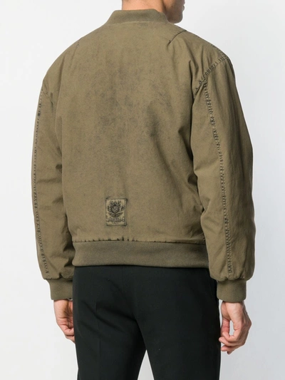 Shop Mr & Mrs Italy Logo Patch Bomber In Green