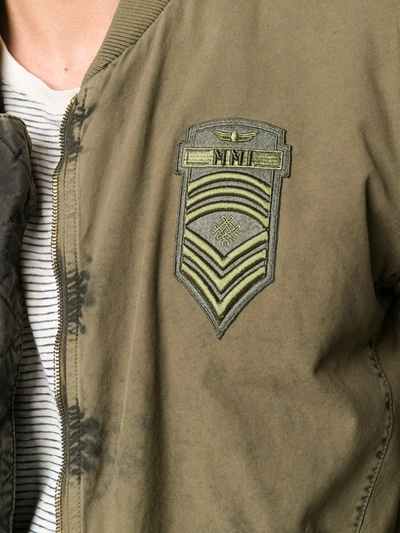 Shop Mr & Mrs Italy Logo Patch Bomber In Green