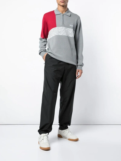 Shop Palace Colour-block Zipped Jumper In Grey