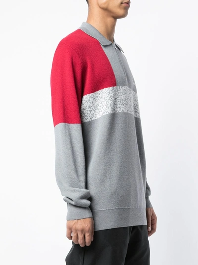 Shop Palace Colour-block Zipped Jumper In Grey