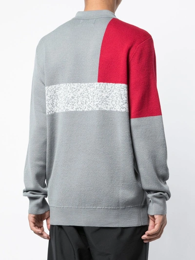 Shop Palace Colour-block Zipped Jumper In Grey