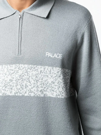 Palace Half Zipped Jumper In Grey