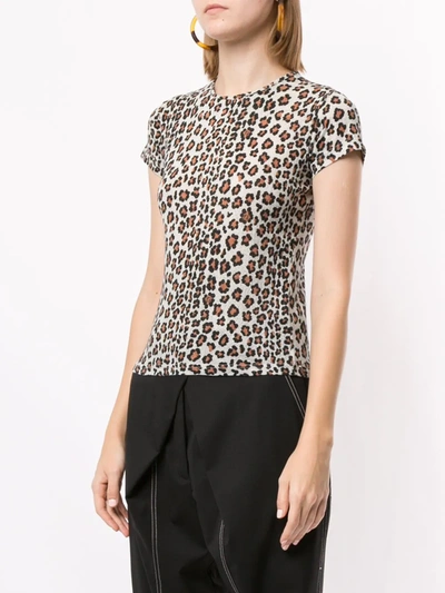 Pre-owned Fendi 1990s Leopard Printed T-shirt In Brown