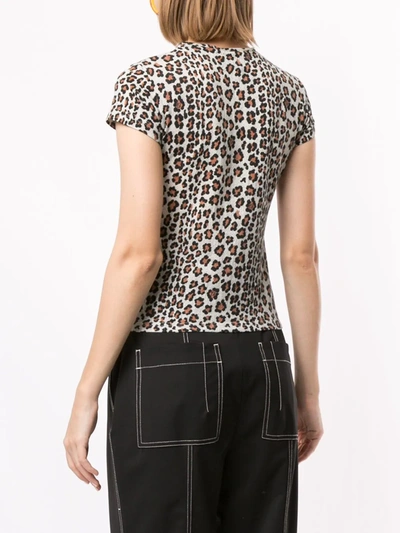 Pre-owned Fendi 1990s Leopard Printed T-shirt In Brown