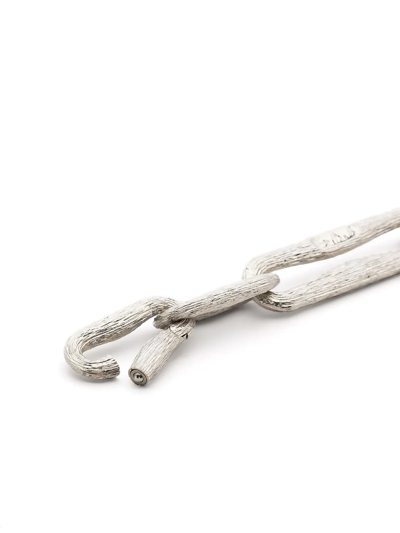 Shop Off-white Textured Chain-link Bracelet In Metal No Color