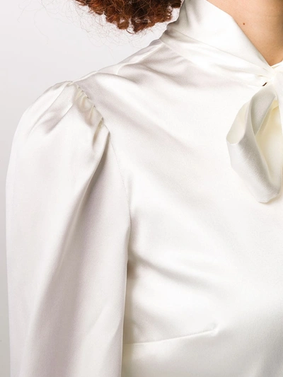 Shop Dolce & Gabbana Silk Shirt With Pussy-bow In White