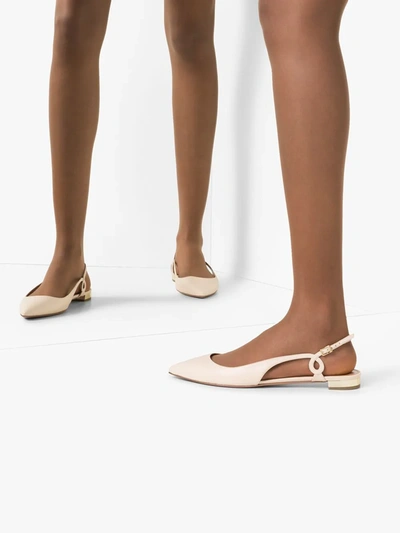 Shop Aquazzura Serpentine Slingback Pumps In Neutrals