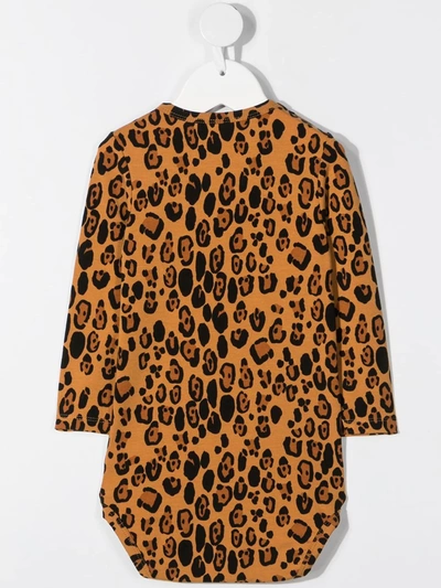Shop Mini Rodini Leopard Print Body In Brown