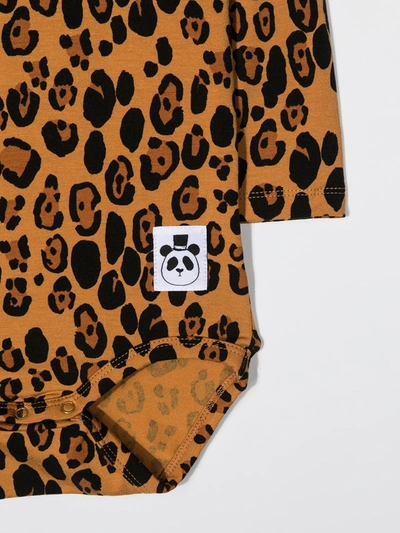 Shop Mini Rodini Leopard Print Body In Brown