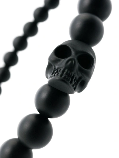 Alexander Mcqueen Skull Onyx Beaded Bracelet In Black