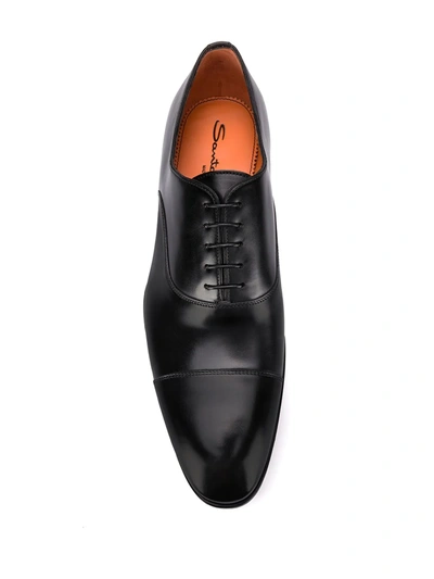 Shop Santoni Polished Oxford Shoes In Black