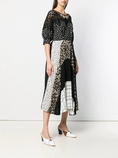 Shop Antonio Marras Mixed-print Panelled Dress In Black