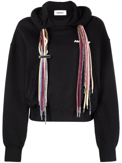 Shop Ambush Multi-drawstring Logo Hoodie In Black