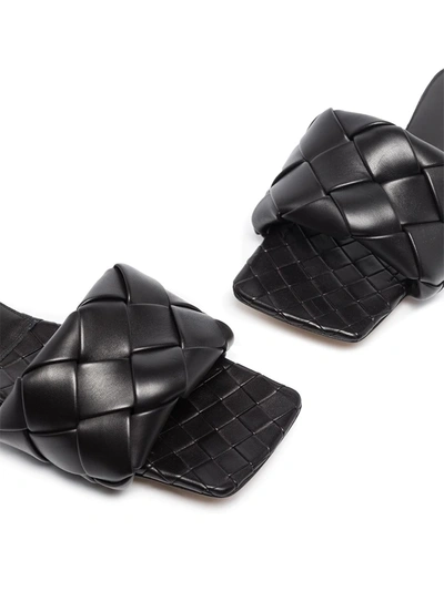 Shop Bottega Veneta Flat Woven Sandals In Black