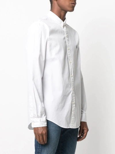 Shop Polo Ralph Lauren Logo-patch Shirt In White