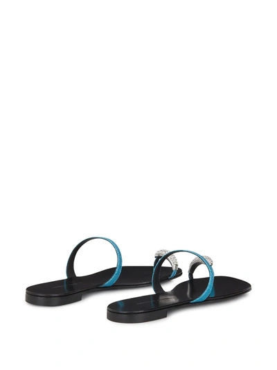 Shop Giuseppe Zanotti Ring Toe Loop Sandals In Blue
