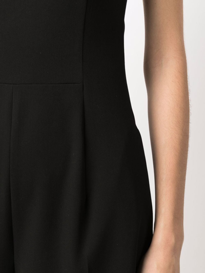 Shop Mm6 Maison Margiela Stitch-detail One-shoulder Jumpsuit In Black