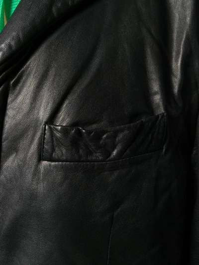 Pre-owned Giorgio Armani 1990's Crinkled Effect Coat In Black