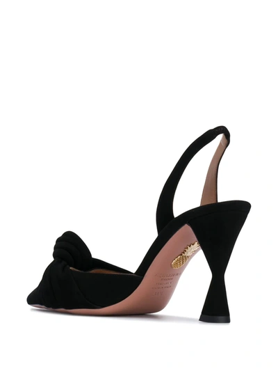 Shop Aquazzura Pointed Toe Suede Pumps In Black